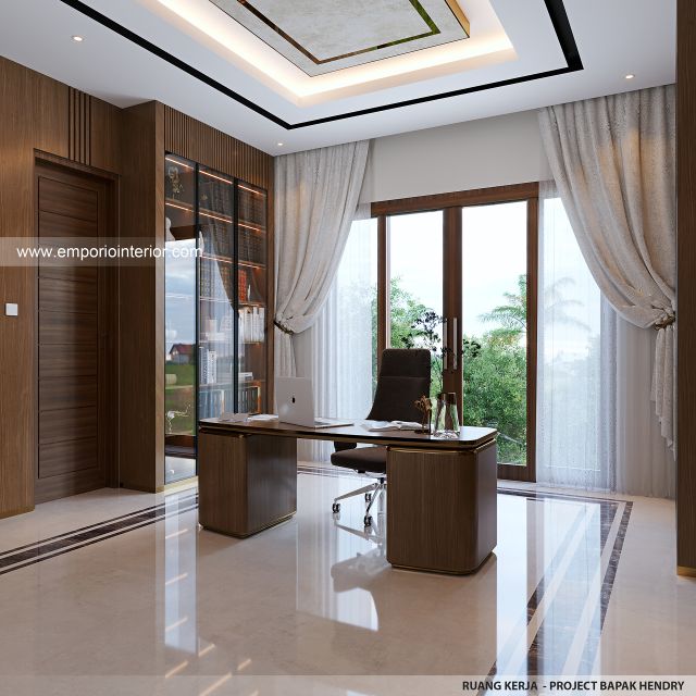 Desain Ruang Kerja Rumah Modern 2 Lantai Bapak HDY II di Banjarmasin, Kalimantan Selatan