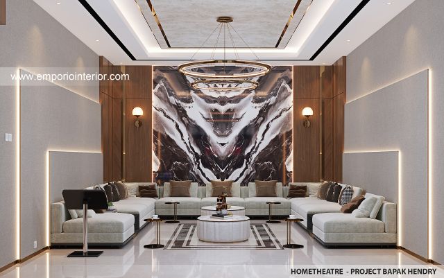 Desain Home Theater Rumah Modern 2 Lantai Bapak HDY II di Banjarmasin, Kalimantan Selatan
