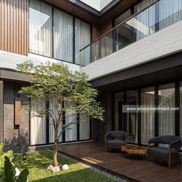 Desain Tampak Belakang Rumah Modern 2 Lantai Bapak RHT di Palu