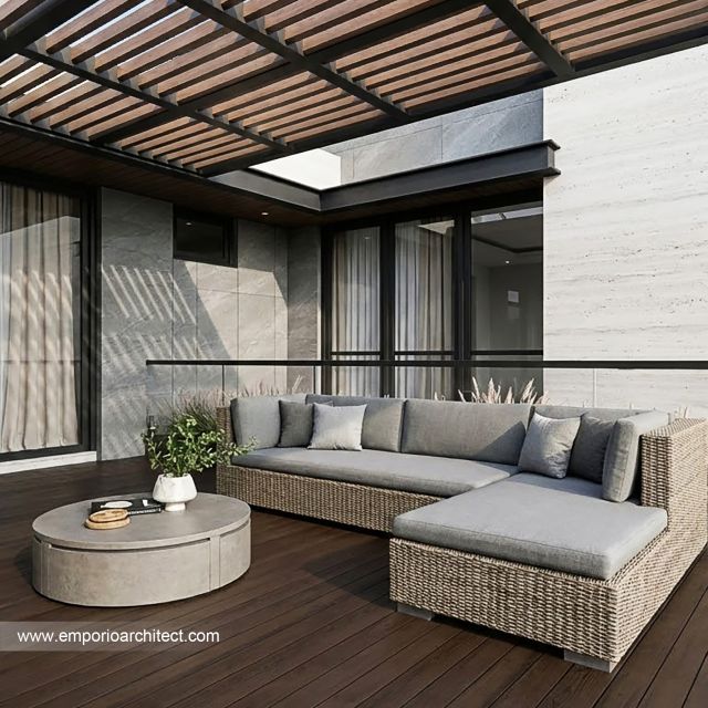 Desain Balcony Rumah Modern 2 Lantai Bapak RHT di Palu