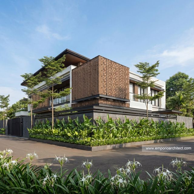 Desain Tampak Hook Rumah Modern 2 Lantai Bapak RHT di Palu