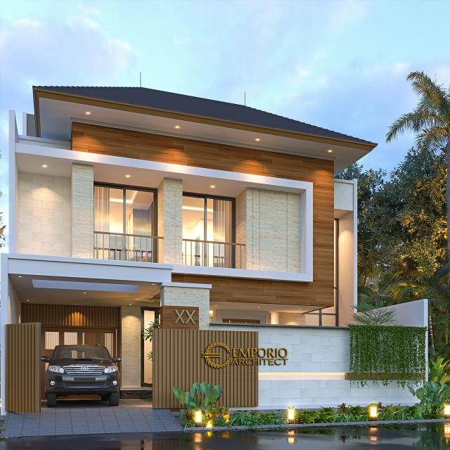 Desain Tampak Depan Dengan Pagar Rumah Modern 2 Lantai Bapak Agus Sugiri di Jakarta