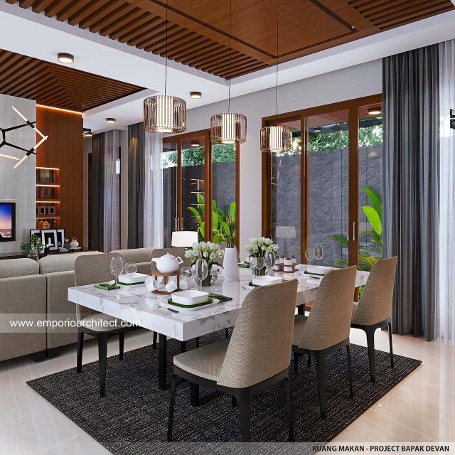 Desain Ruang Makan Rumah Modern 2 Lantai Bapak DVN di Jawa Tengah