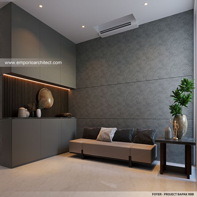 Desain Foyer Rumah Modern 2 Lantai Bapak RBB di Jakarta