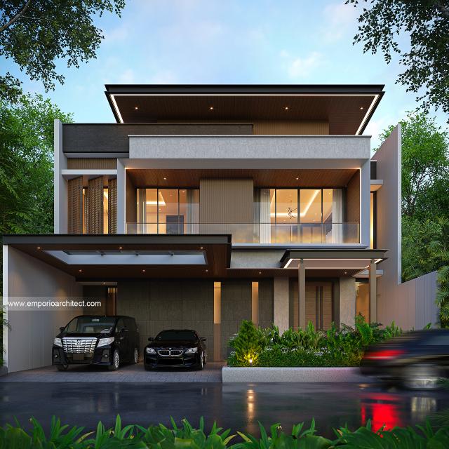 Desain Tampak Depan 3 Rumah Modern 2 Lantai Bapak RBB di Jakarta
