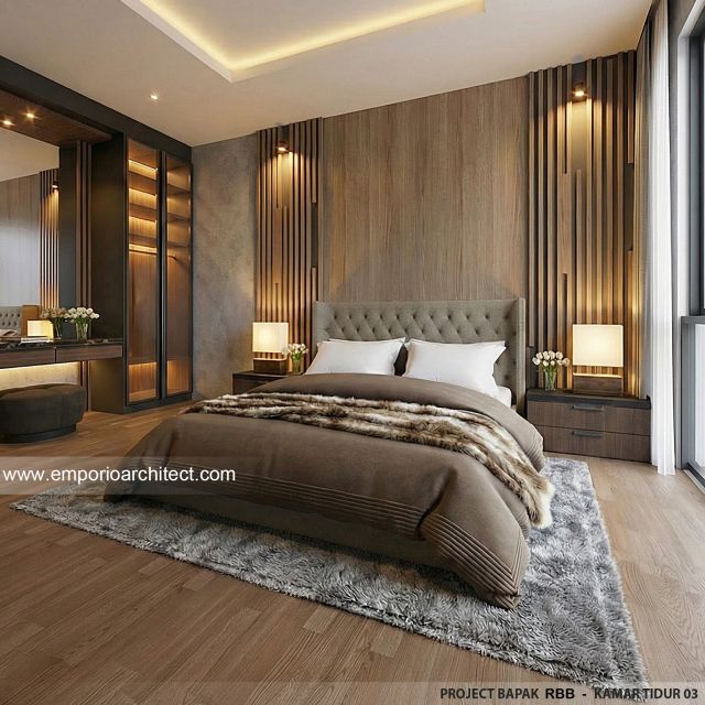 Desain Kamar Tidur 3 Rumah Modern 2 Lantai Bapak RBB di Tangerang Selatan