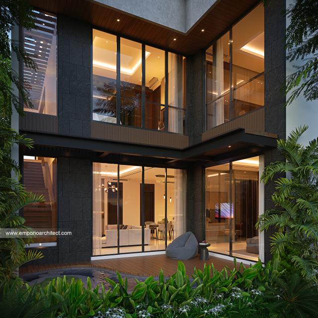 Desain Tampak Belakang Rumah Modern 2 Lantai Bapak RBB di Jakarta