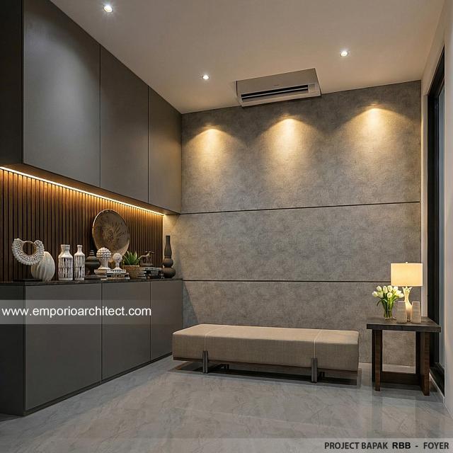 Desain Foyer Rumah Modern 2 Lantai Bapak RBB di Tangerang Selatan