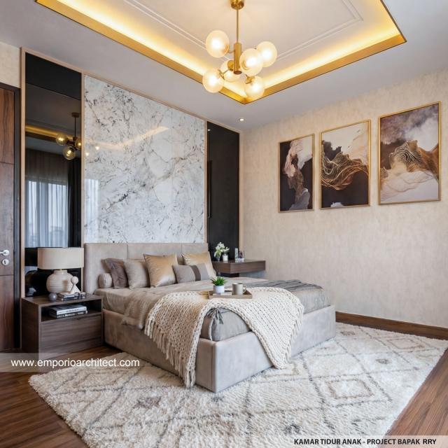 Desain Kamar Tidur Anak Rumah Modern 2 Lantai Bapak RRY di Makassar