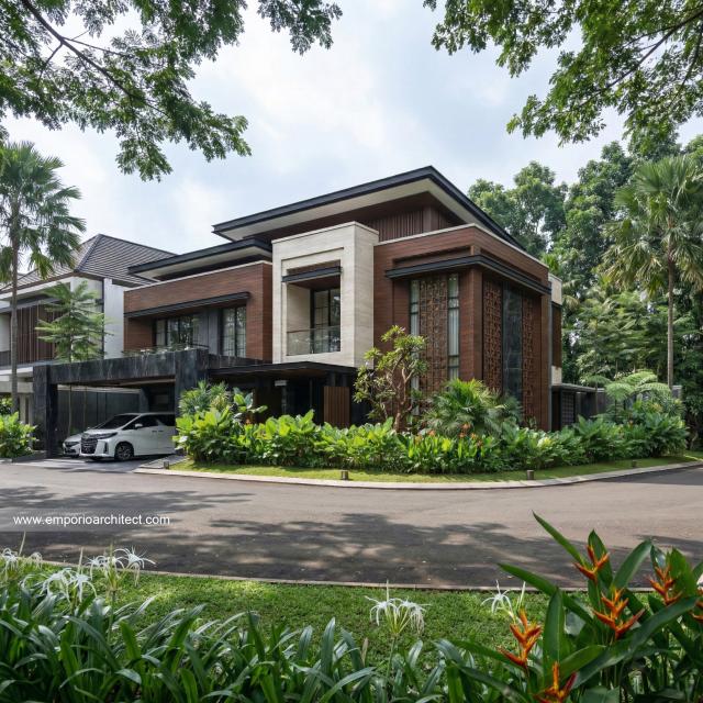 Desain Tampak Hook Rumah Modern 2 Lantai Bapak RRY di Makassar