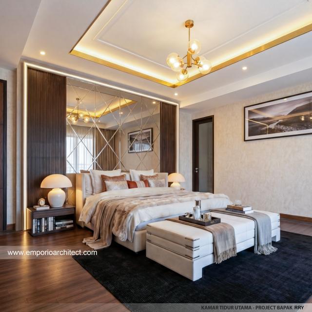 Desain Kamar Tidur Utama Rumah Modern 2 Lantai Bapak RRY di Makassar