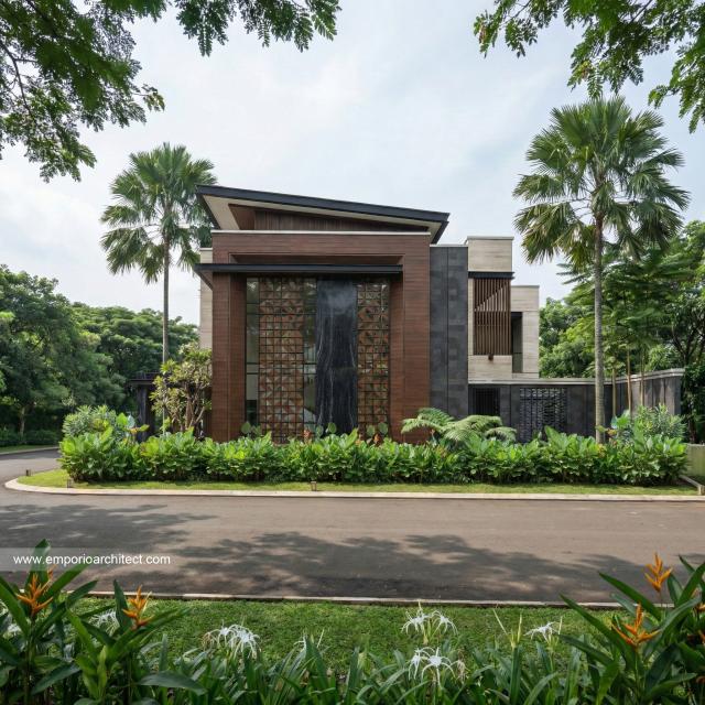 Desain Tampak Samping Rumah Modern 2 Lantai Bapak RRY di Makassar