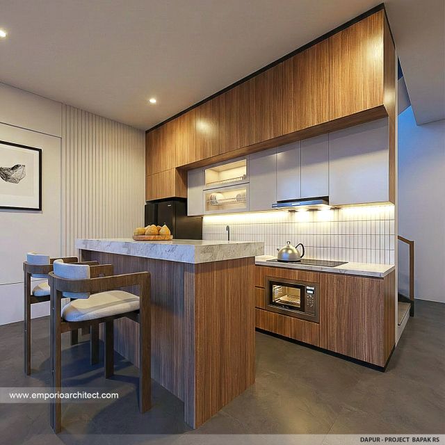 Desain Dapur Rumah Modern 2 Lantai Bapak RS di Banten