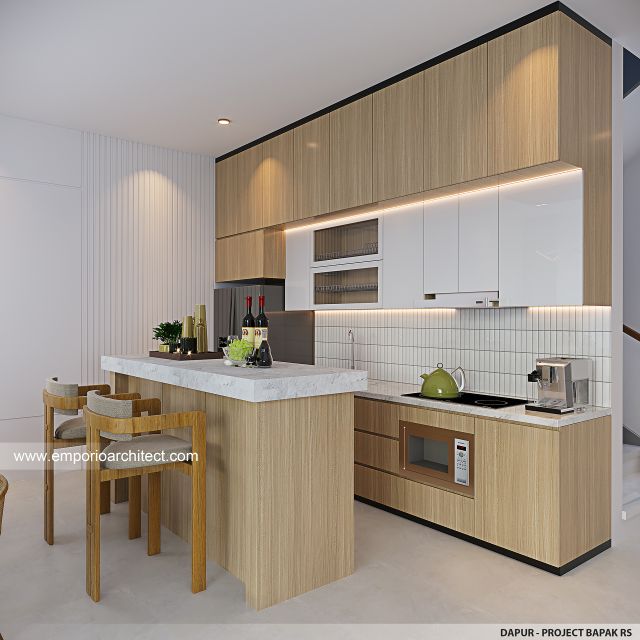 Desain Dapur Rumah Modern 2 Lantai Bapak RS di Banten