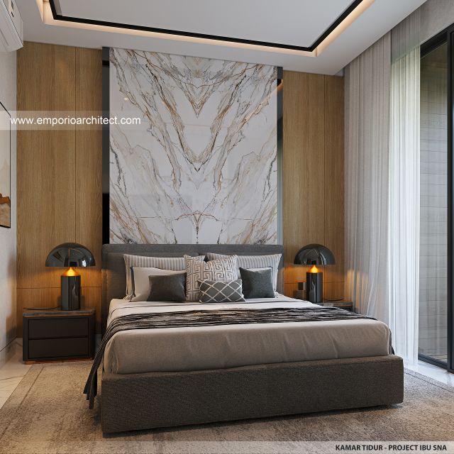 Desain Kamar Tidur Rumah Modern 2 Lantai Ibu SNA di Solo