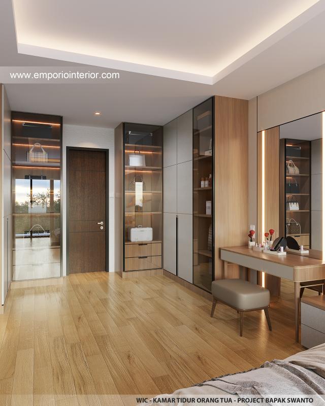 Desain WIC - Kamar Tidur Orang Tua Rumah Modern 2 Lantai Bapak SWT di Tangerang, Banten