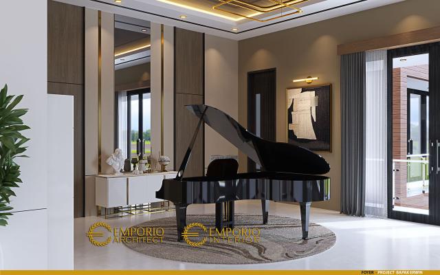 Desain Foyer Rumah Modern 2 Lantai Bapak Erwin di Makassar