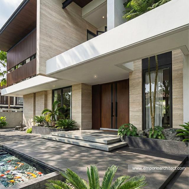 Desain Tampak Detail Depan 3 Rumah Modern 2 Lantai Bapak STO di Makassar, Sulawesi Selatan