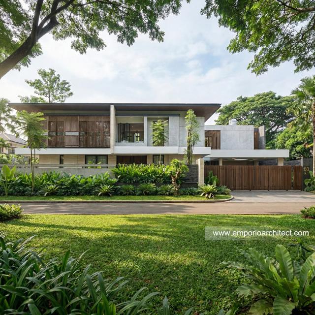 Desain Tampak Depan 2 Rumah Modern 2 Lantai Bapak STO di Makassar, Sulawesi Selatan