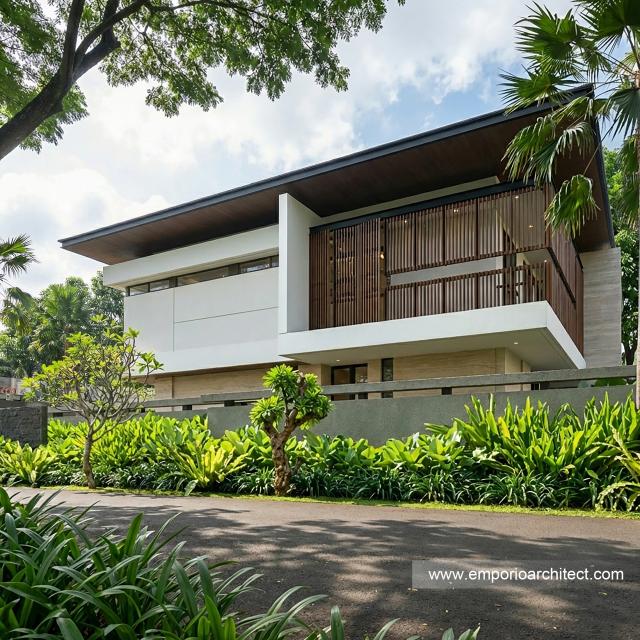 Desain Tampak Samping Rumah Modern 2 Lantai Bapak STO di Makassar, Sulawesi Selatan