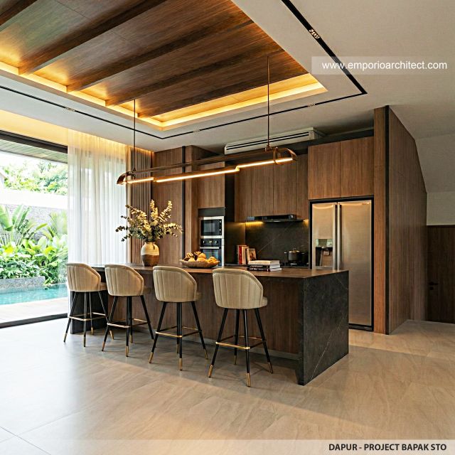 Desain Dapur Rumah Modern 2 Lantai Bapak STO di Makassar, Sulawesi Selatan