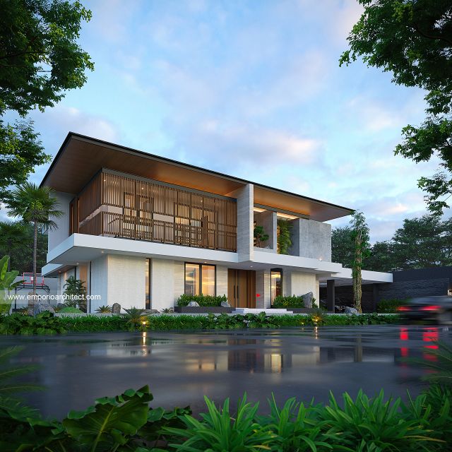 Desain Tampak Depan 2 Rumah Modern 2 Lantai Bapak STO di Sulawesi Selatan