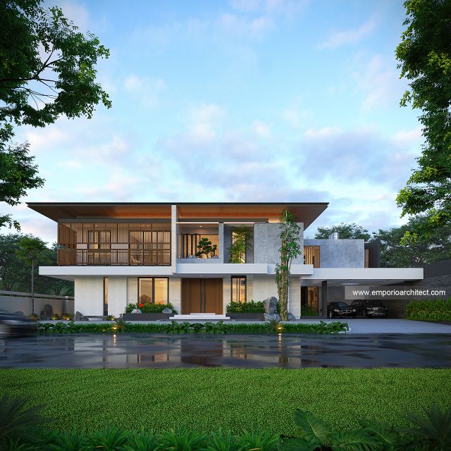 Desain Tampak Depan 3 Rumah Modern 2 Lantai Bapak STO di Sulawesi Selatan