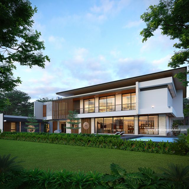 Desain Tampak Belakang Rumah Modern 2 Lantai Bapak STO di Sulawesi Selatan
