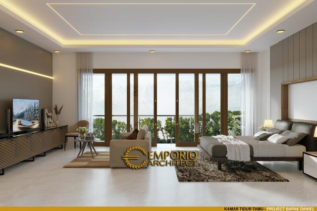 Desain Kamar Tidur Tamu Rumah Modern 2 Lantai Bapak Daniel di Bengkulu