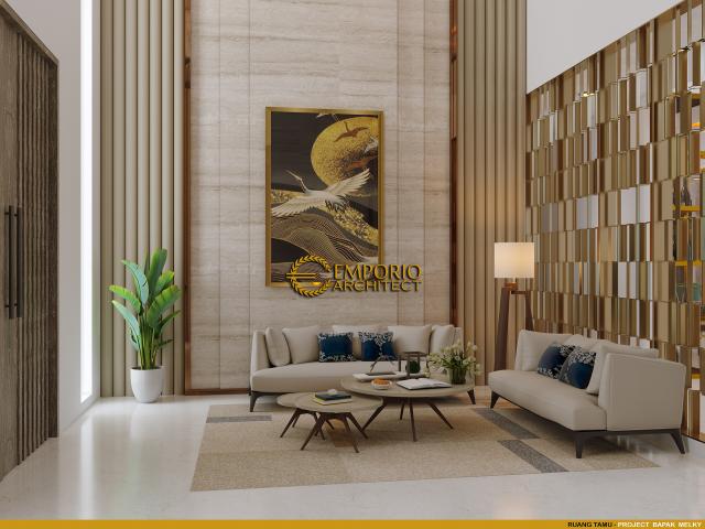 Desain Ruang Tamu Rumah Modern 2 Lantai Bapak Melky Tjiang di Palu, Sulawesi Tengah