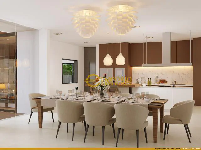 Desain Ruang Makan dan Dapur Rumah Modern 2 Lantai Ibu Tina di Majalengka, Jawa Barat