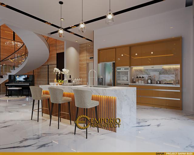 Desain Dapur Rumah Modern 2.5 Lantai Bapak Budi di Jakarta Timur