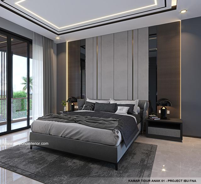 Desain Kamar Tidur Anak 1 Rumah Modern 2.5 Lantai Ibu FNA 1561 di Bali
