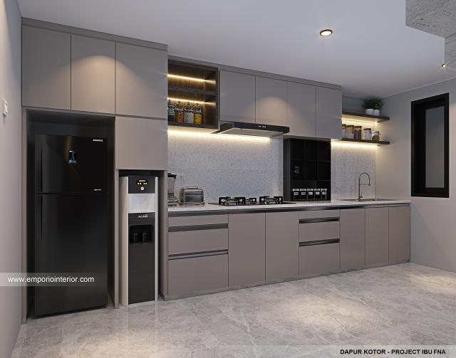 Desain Dapur Kotor Rumah Modern 2.5 Lantai Ibu FNA 1561 di Bali