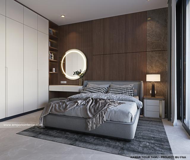 Desain Kamar Tidur Tamu Rumah Modern 2.5 Lantai Ibu FNA 1561 di Bali
