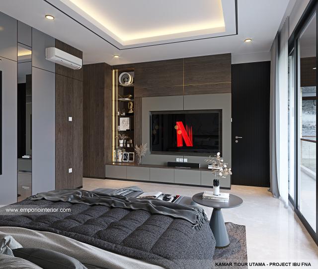 Desain Kamar Tidur Utama Rumah Modern 2.5 Lantai Ibu FNA 1561 di Bali