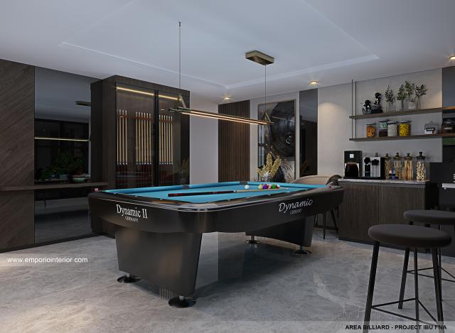 Desain Area Bilyard Rumah Modern 2.5 Lantai Ibu FNA 1561 di Bali