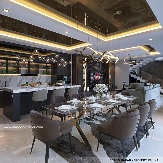 Desain Ruang Makan Rumah Modern 2.5 Lantai Ibu FNA 1561 di Bali