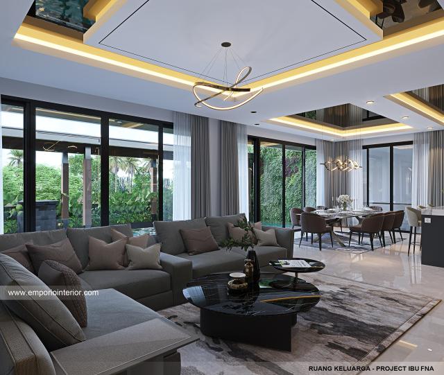 Desain Ruang Keluarga Rumah Modern 2.5 Lantai Ibu FNA 1561 di Bali