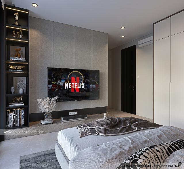 Desain Kamar Tidur Tamu Rumah Modern 2.5 Lantai Ibu FNA 1561 di Bali
