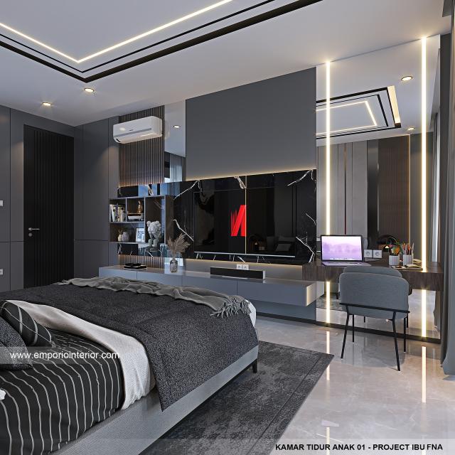 Desain Kamar Tidur Anak 1 Rumah Modern 2.5 Lantai Ibu FNA 1561 di Bali