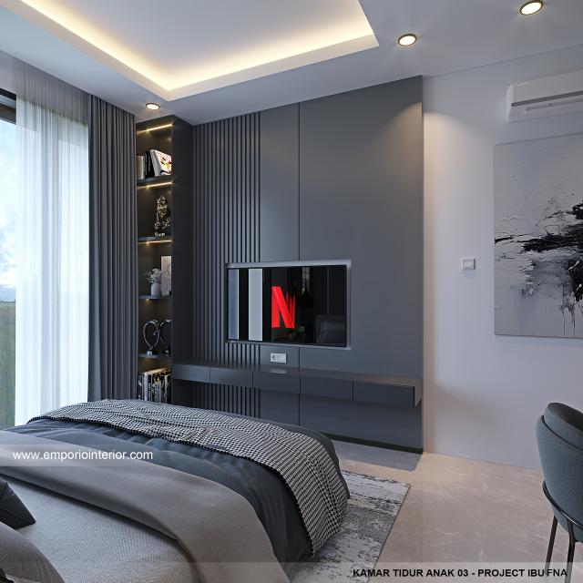 Desain Kamar Tidur Anak 3 Rumah Modern 2.5 Lantai Ibu FNA 1561 di Bali
