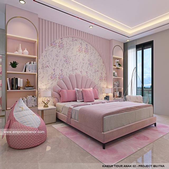 Desain Kamar Tidur Anak 2 Rumah Modern 2.5 Lantai Ibu FNA 1561 di Bali