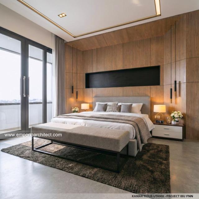 Desain Kamar Tidur Utama Rumah Modern 2.5 Lantai Ibu FNN di Manado