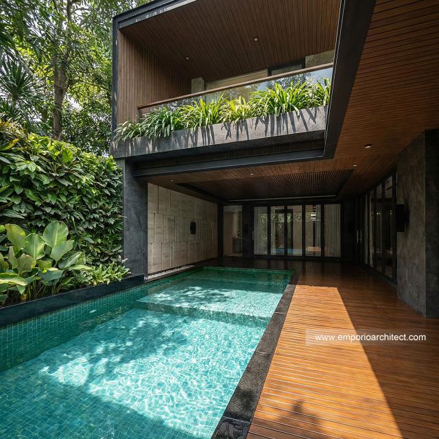 Desain Tampak Belakang 3 Rumah Modern 2.5 Lantai Bapak ADN di Tegal, Jawa Tengah