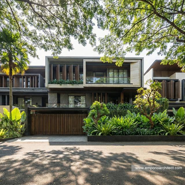 Desain Tampak Depan Rumah Modern 2.5 Lantai Bapak ADN di Tegal, Jawa Tengah