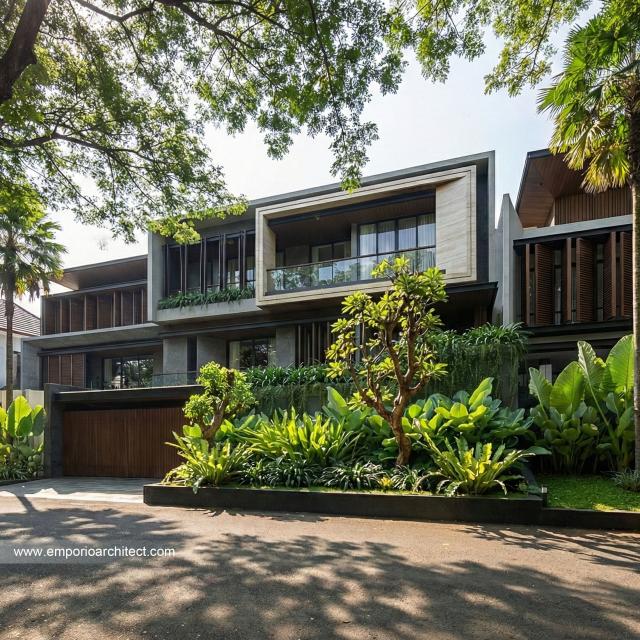 Desain Tampak Depan 3 Rumah Modern 2.5 Lantai Bapak ADN di Tegal, Jawa Tengah