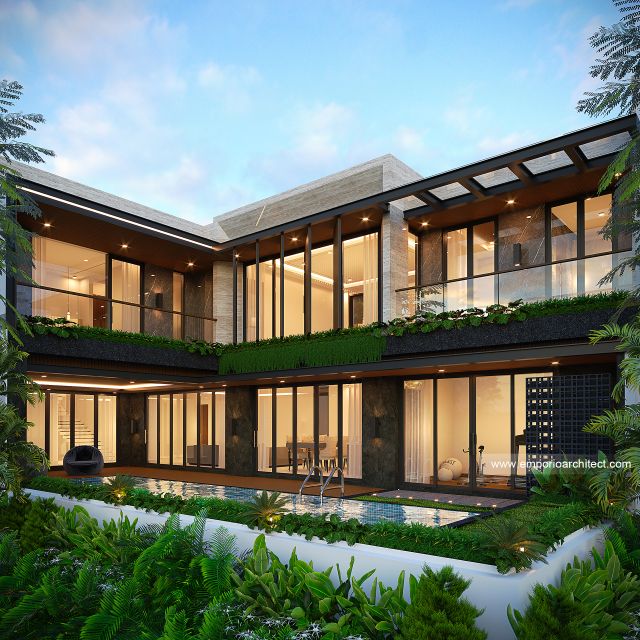 Desain Tampak Belakang Rumah Modern 2.5 Lantai Bapak ADN di Tegal, Jawa Tengah