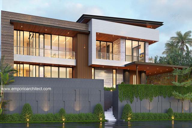 Desain Rumah Modern 2.5 Lantai Bapak HDU 1389 di  Jakarta