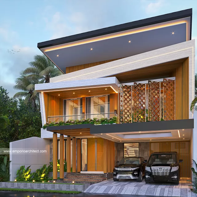 Desain Rumah Modern 2.5 Lantai Bapak RDI di  Bandung